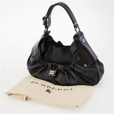 burberry prorsum black leather hobo handbag|Bags .